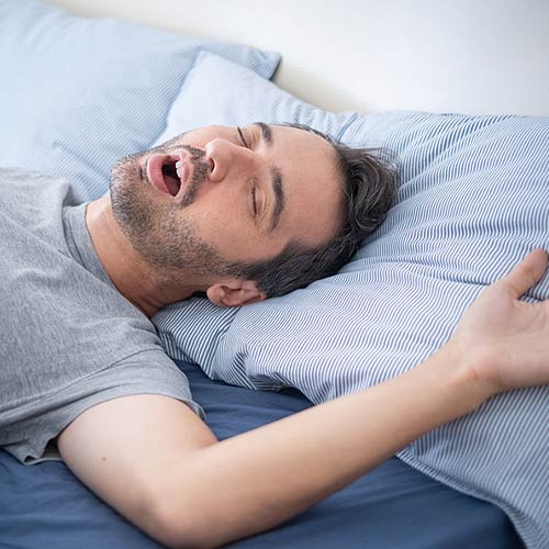 Man snoring