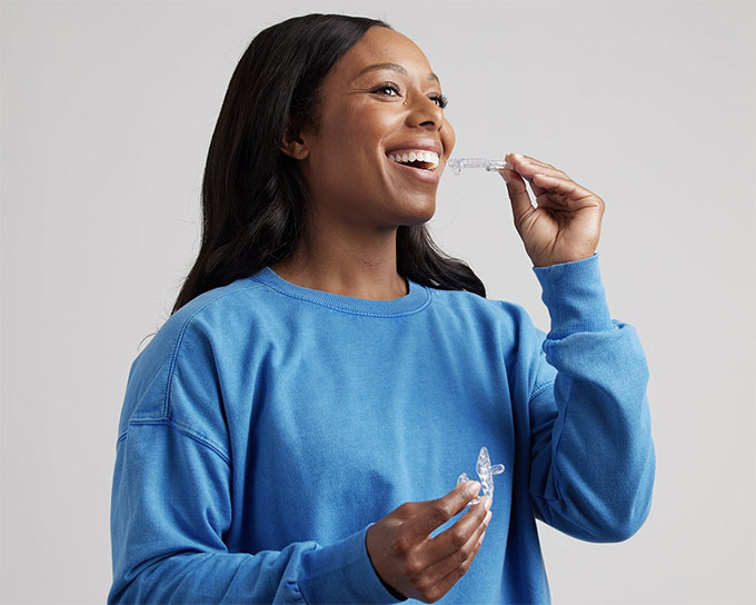 Woman with oral appliance